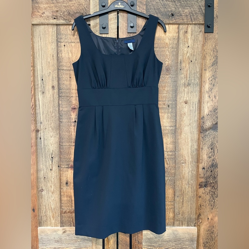 J. Crew classics black sleeveless dress.